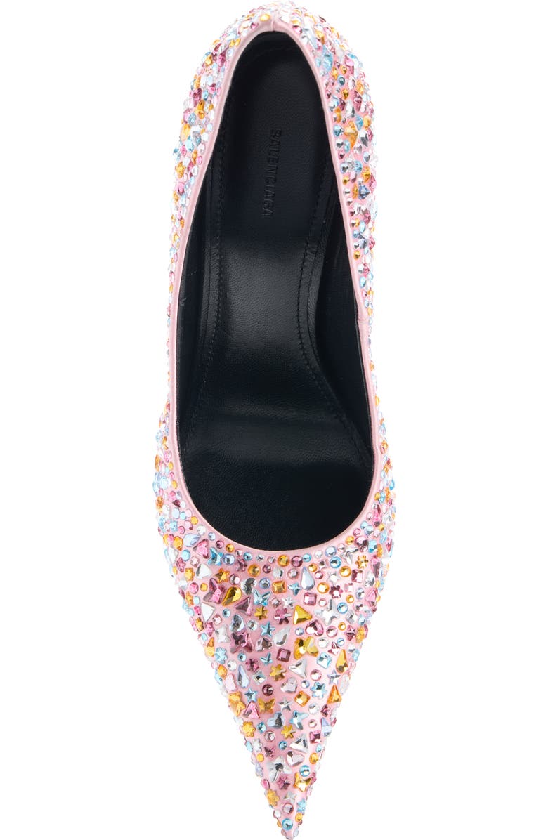 Balenciaga Knife Embellished Pointed Toe Pump, Alternate, color, Pink/ Multicolor