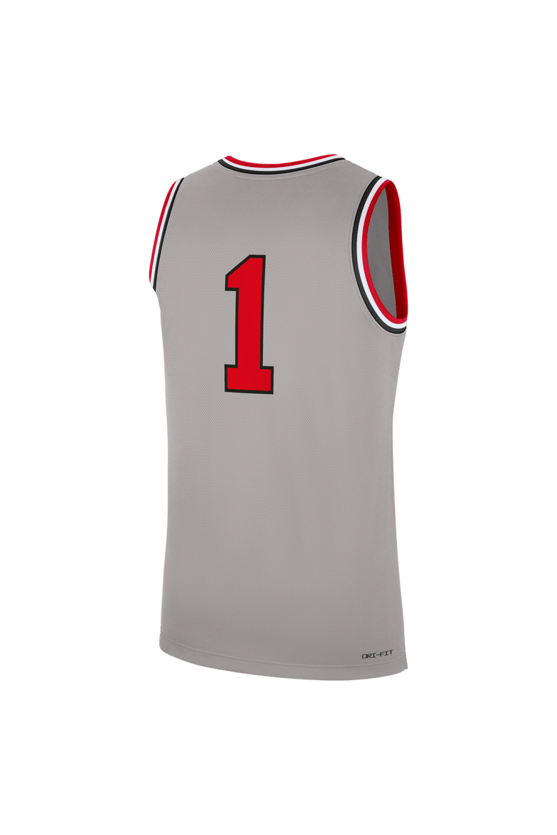 Men's Nike #1 Gray Ohio State Buckeyes Alternate Replica Basketball Jersey, Alternate, color, Gray