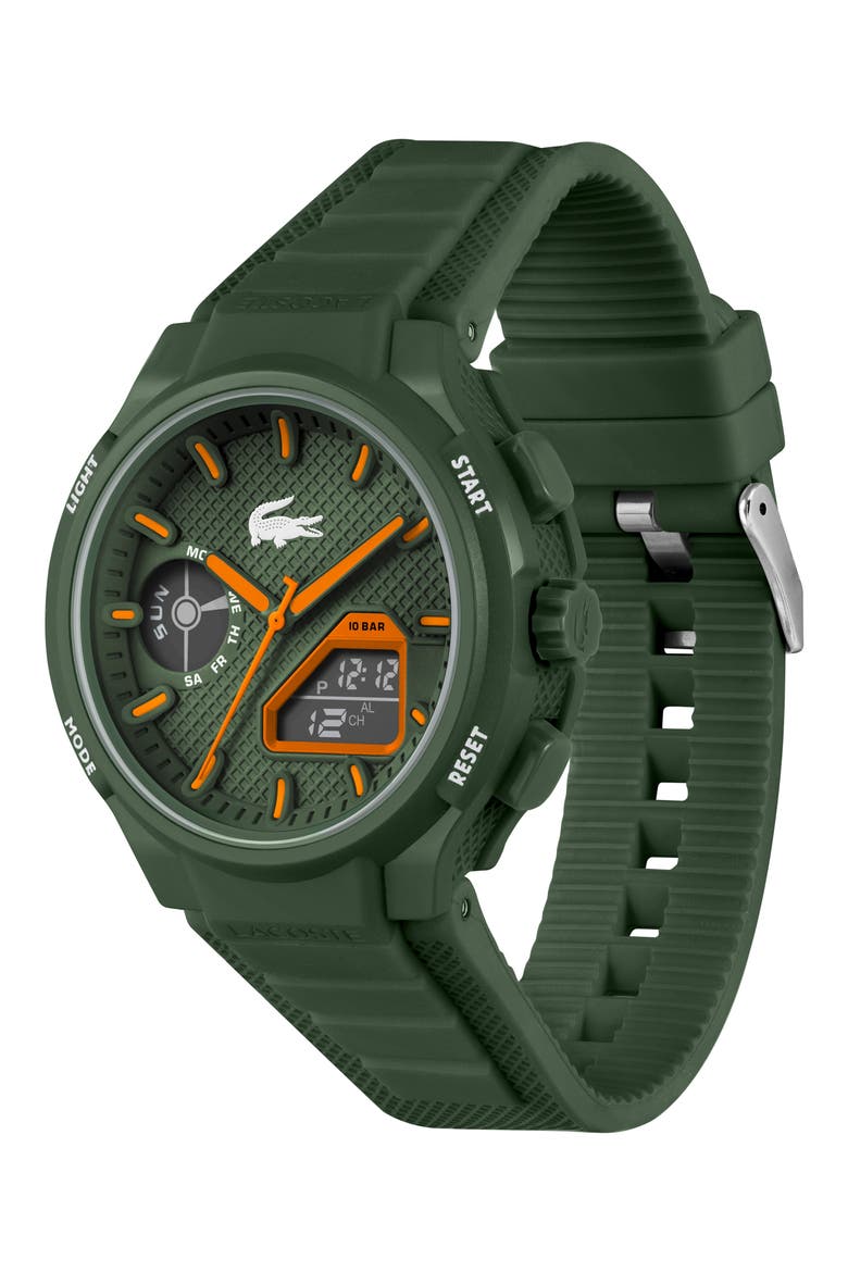 LC33 Silicone Strap Watch, 45mm, Alternate, color, KHAKI