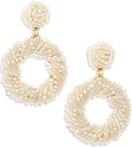 Cara Beaded Frontal Hoop Drop Earrings