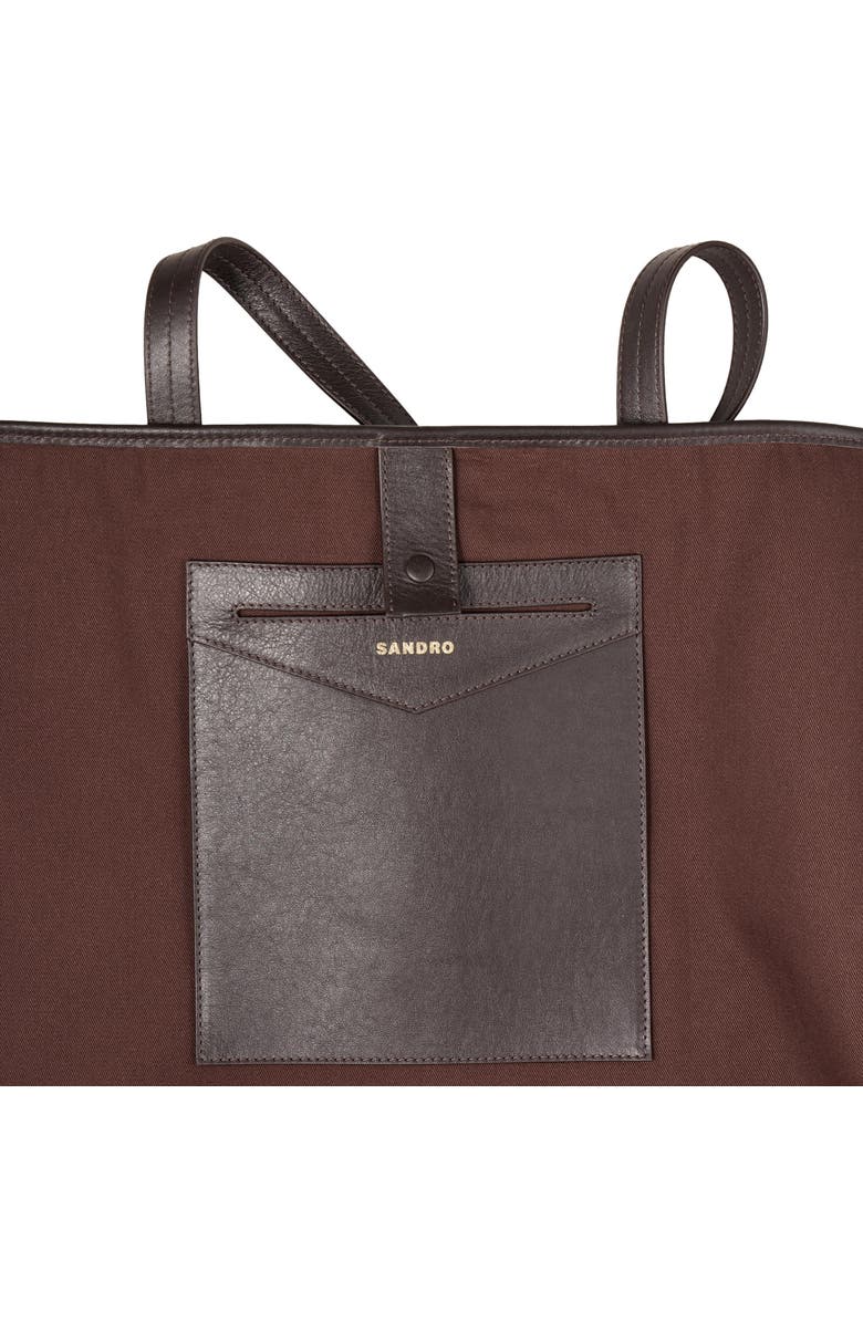 SANDRO Suede tote bag, Alternate, color,