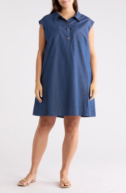 Cap Sleeve A-Line Dress (Plus)