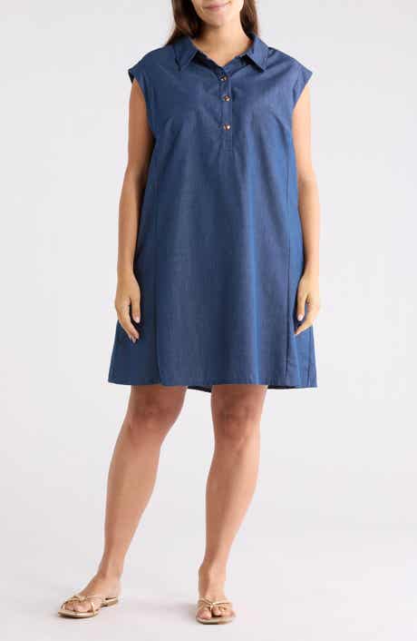 London Times Cap Sleeve A-Line Dress