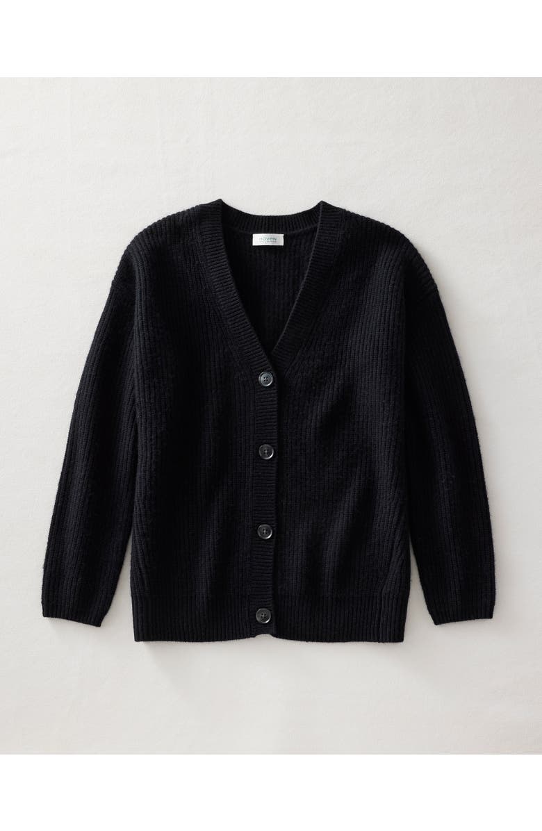 Haven Well Within Cashmere Shaker Stitch Cardigan, Main, color, Black