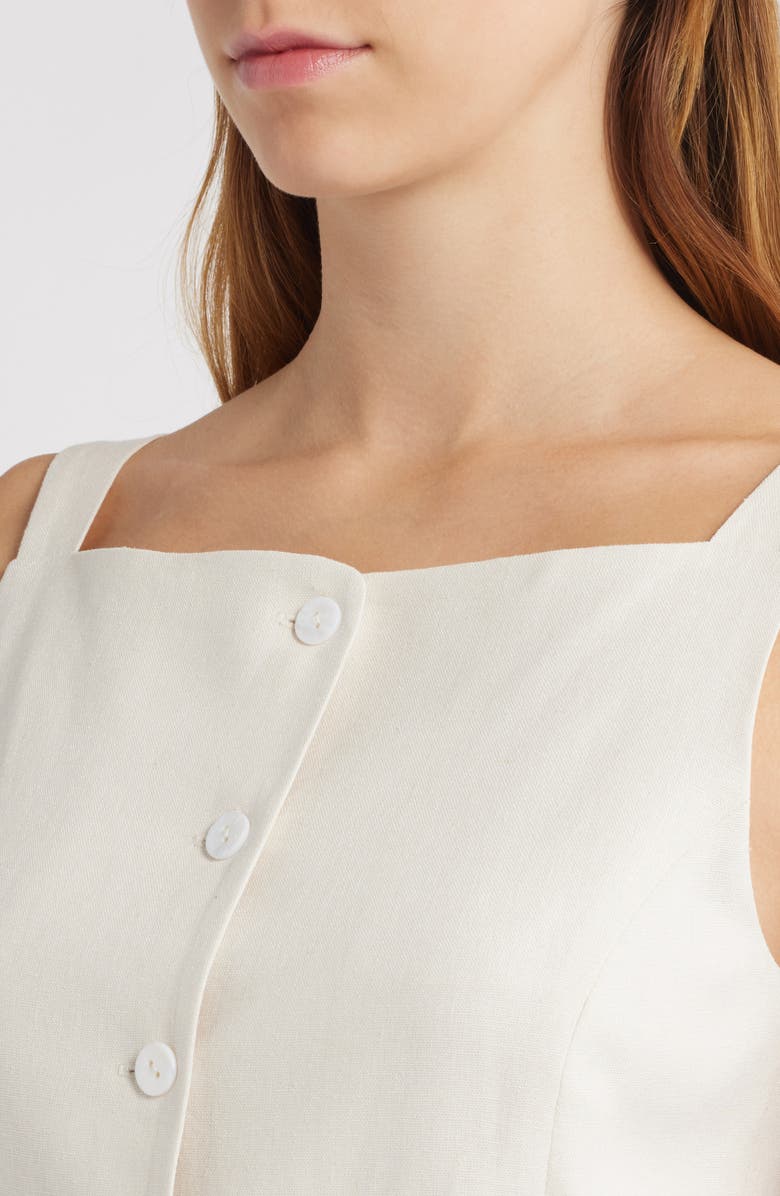 WAYF Naomi Linen Blend Vest, Alternate, color, Porcelain