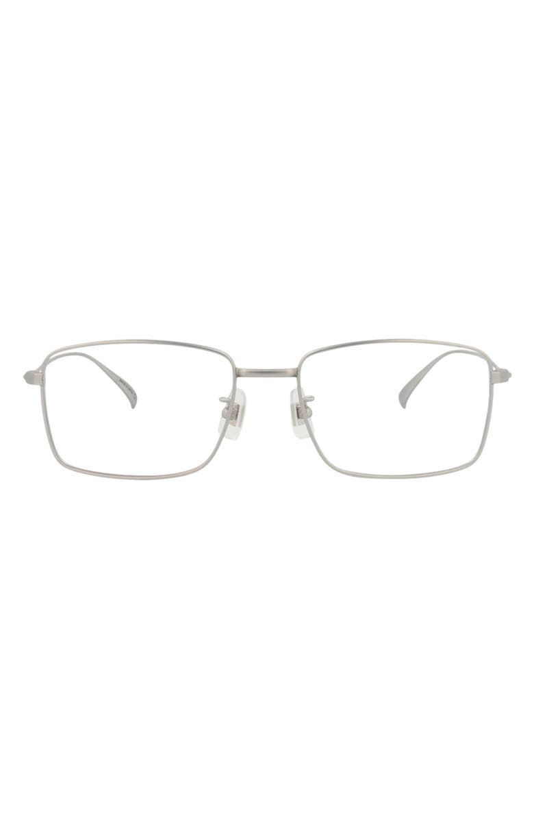 Dunhill 55mm Rectangular Optical Glasses, Main, color, Silver Transparent