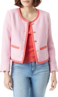 Sam Edelman Ramona Collarless Bracelet Sleeve Tweed Blazer