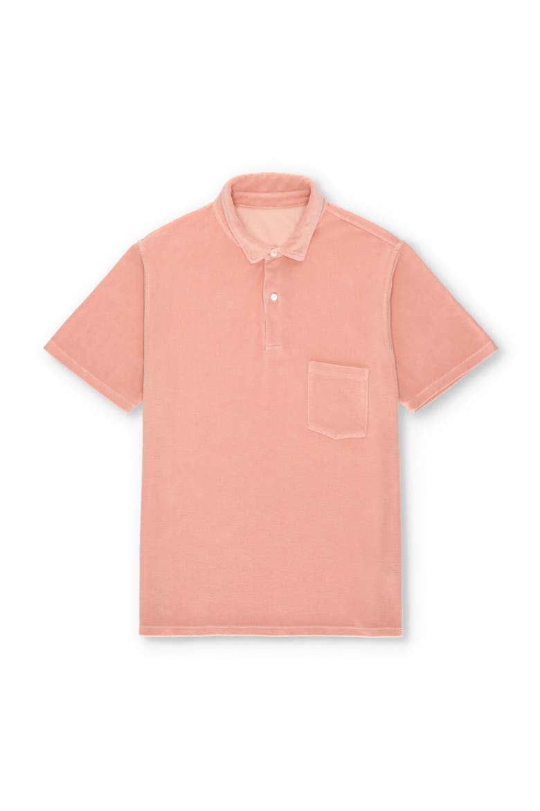 Missourim Terry Cloth Short Sleeve Polo, Main, color, PINK
