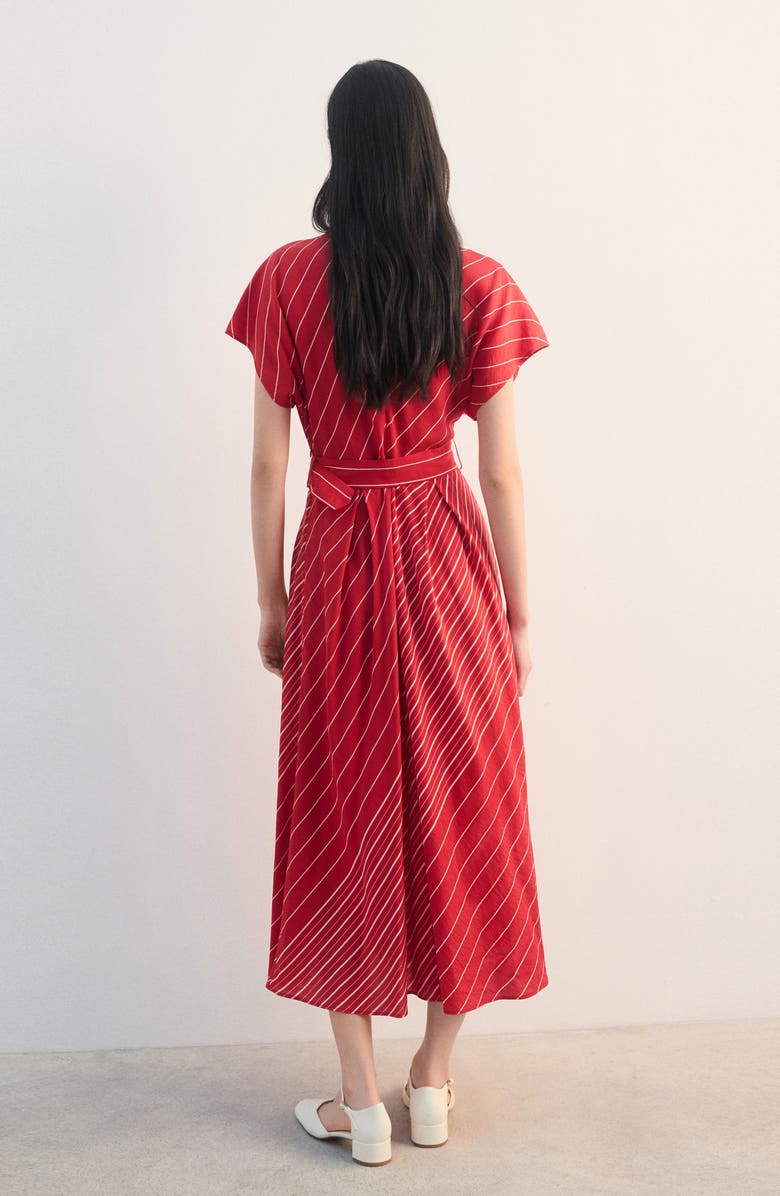 MANGO Stripe Midi Dress, Alternate, color, Red