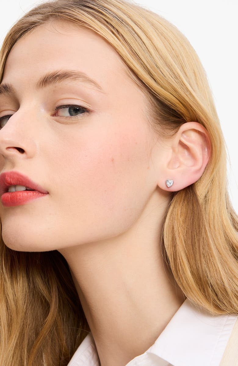 Kate Spade New York sweetheart mini cubic zirconia stud earrings, Alternate, color,