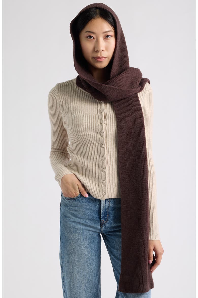 Gentle Hooded Scarf, Main, color, CHOCOLATE