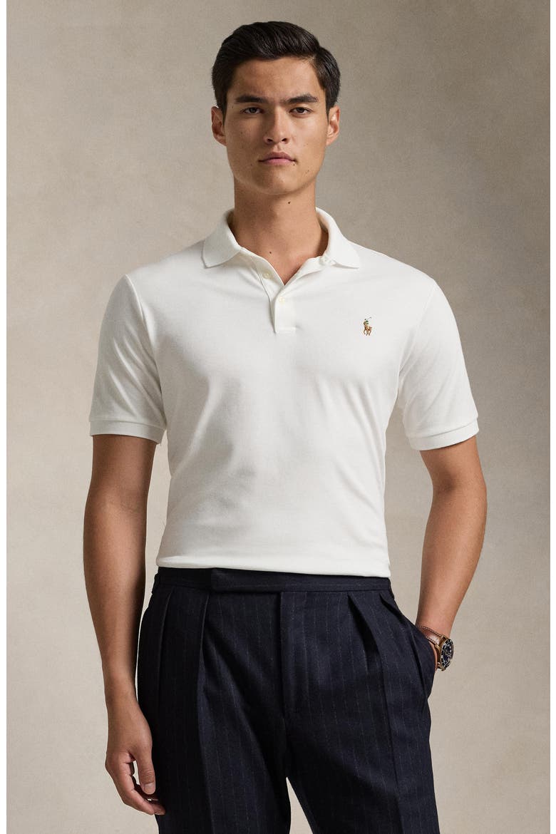 Classic Fit Soft Pima Cotton Polo Shirt, Alternate, color, WHITE