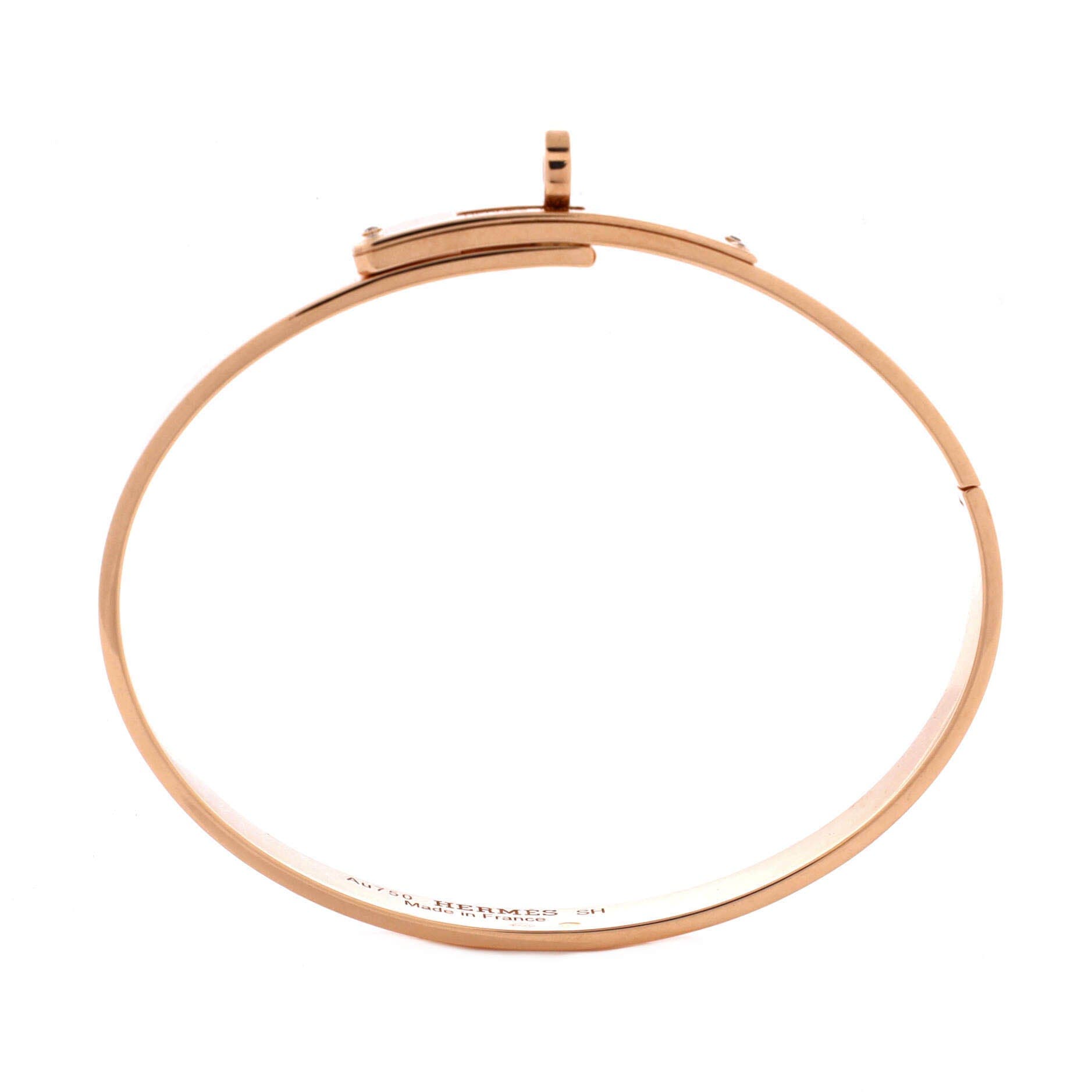 Kelly Bracelet 18K Rose Gold with 4 Diamonds Small, Alternate, color, Metallic Gold