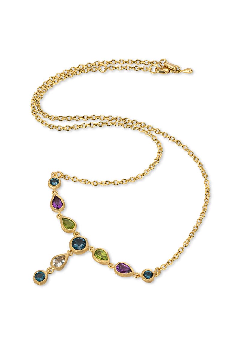 Drop Necklace Multicolor, Alternate, color, Blue-Green-Purple
