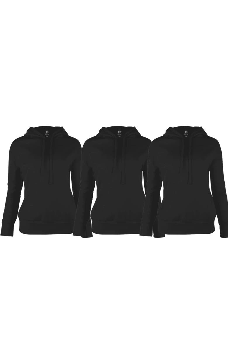 BenBen 3 Pack Women Slim Cut Pullover Hoodie Tech Fleece, Main, color, Black/Black/Black