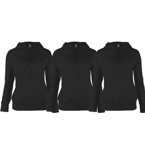 3 Pack Women Slim Cut Pullover Hoodie Tech Fleece