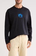 HUGO Striped Graphic Long Sleeve T-Shirt