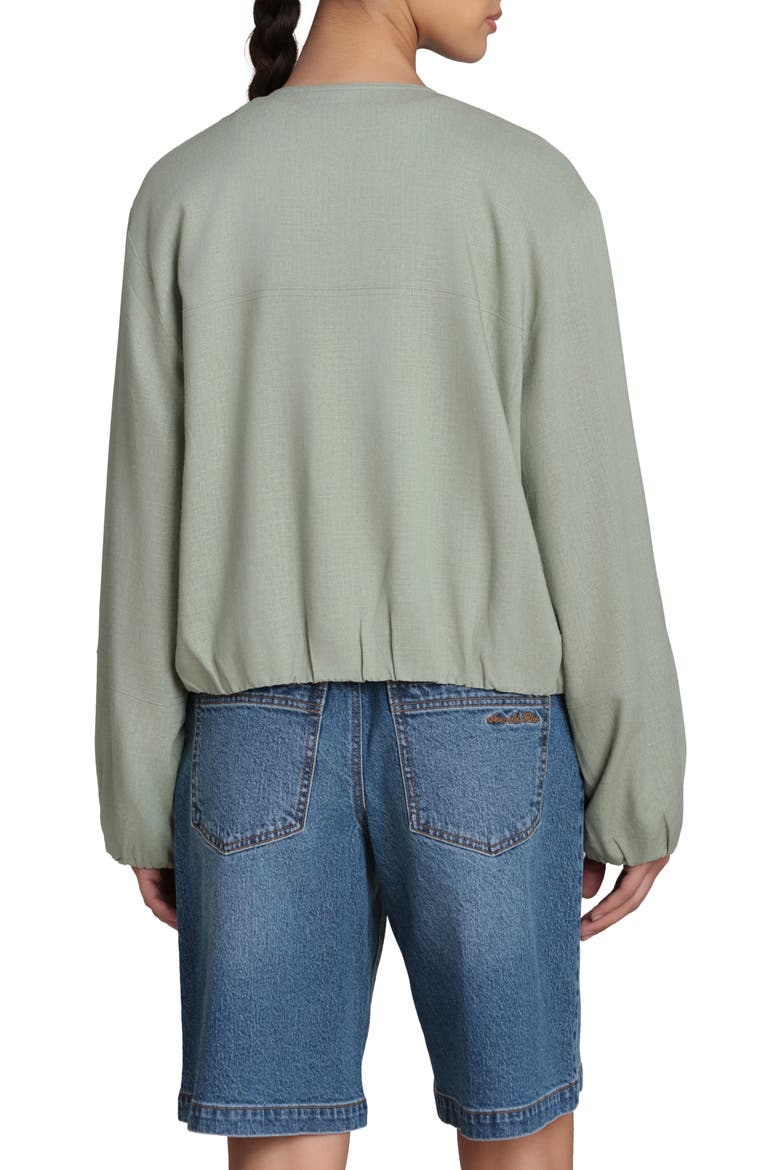 Bubble Sleeve Full Zip Jacket, Alternate, color, SOFT SAGE
