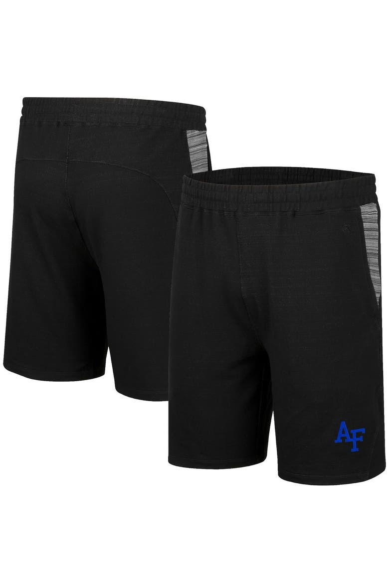 Men's Colosseum Black Air Force Falcons Wild Party Tri-Blend Shorts, Main, color, Black