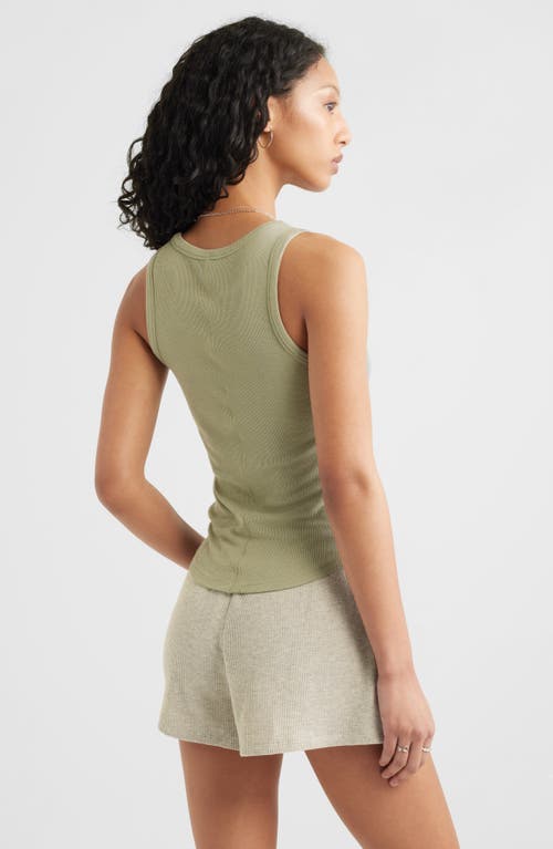 Bp. Slinky Rib Knit Tank In Green