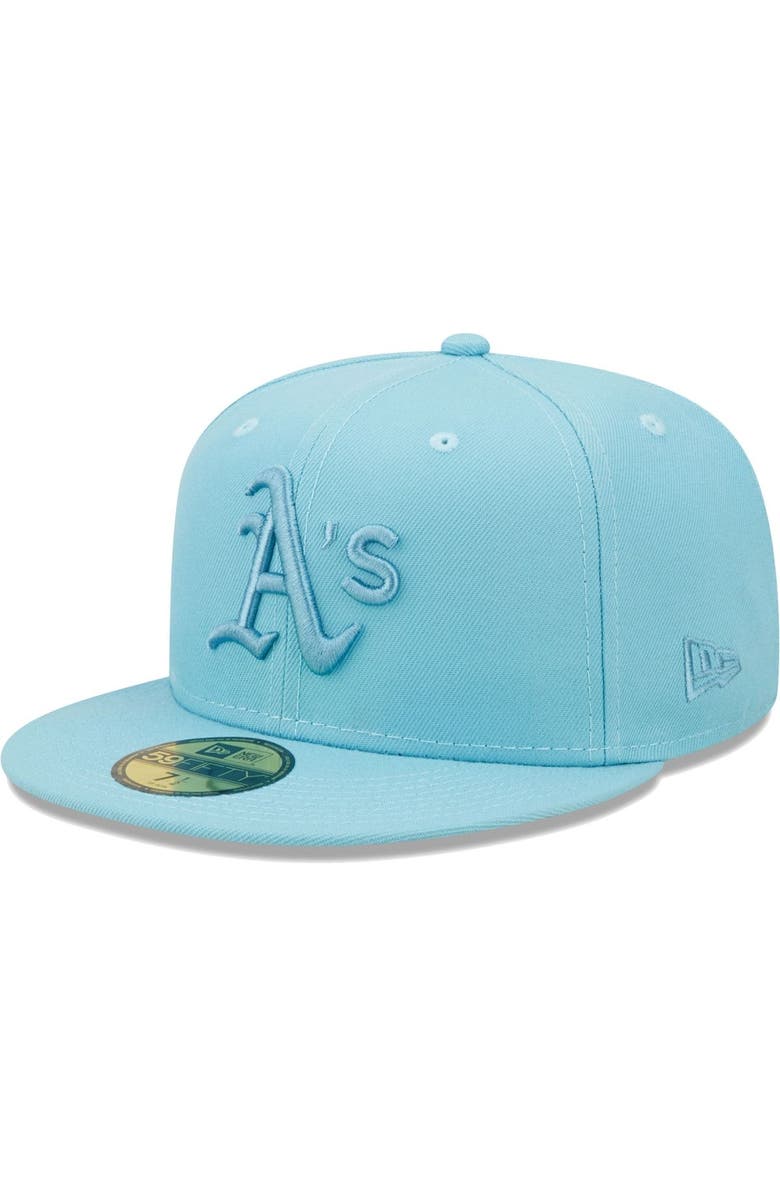 New Era Men's New Era Light Blue Oakland Athletics Color Pack 59FIFTY Fitted Hat, Main, color,