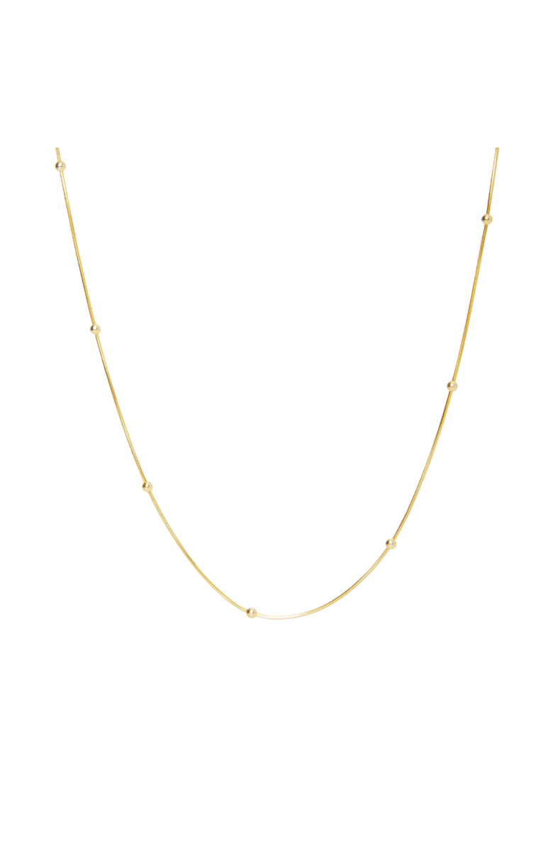 Spero London Italian Bead Chain Sterling Silver Satellite Necklace, Main, color, Gold