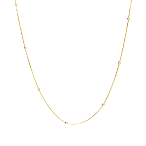 Spero London Italian Bead Chain Sterling Silver Satellite Necklace In Gold