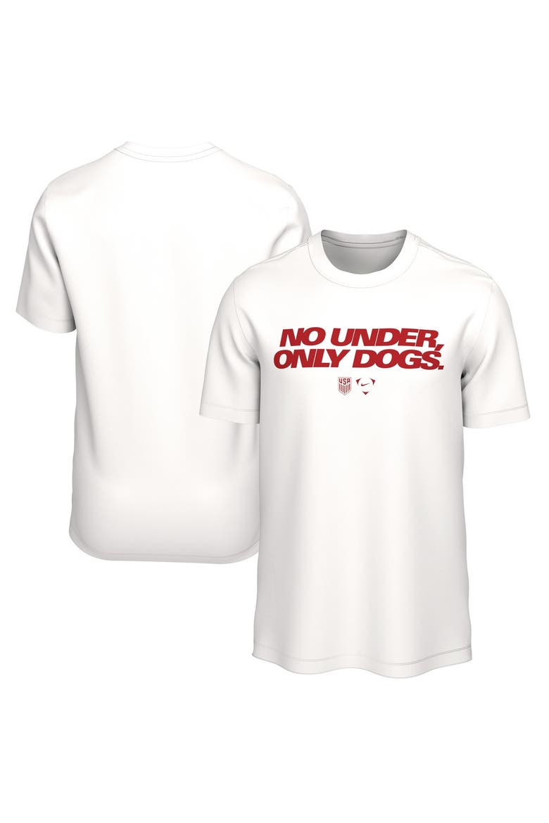 Men's Nike White USMNT No Under Only Dogs T-Shirt, Main, color, White