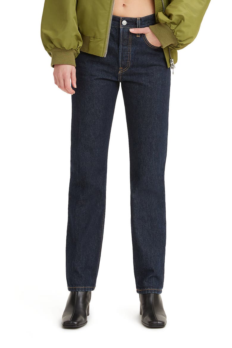Levi's® 501® High Waist Straight Leg Jeans, Main, color, DEEP BREATH