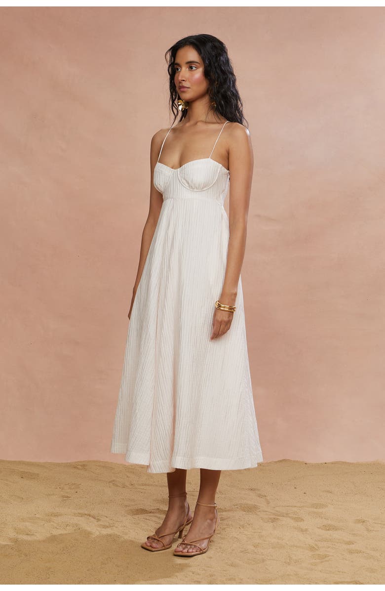 AMUR Jill Midi Dress, Alternate, color, Sea Salt