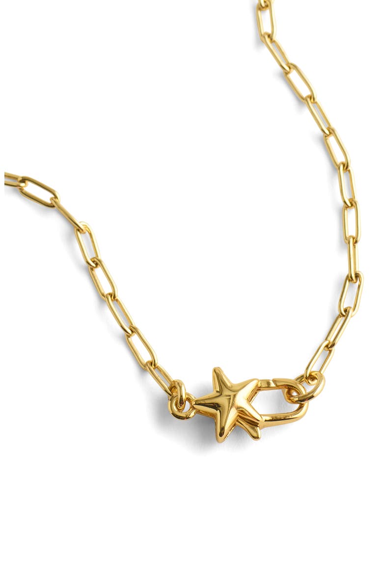 Star Paperclip Chain Necklace, Alternate, color, WARM GOLD