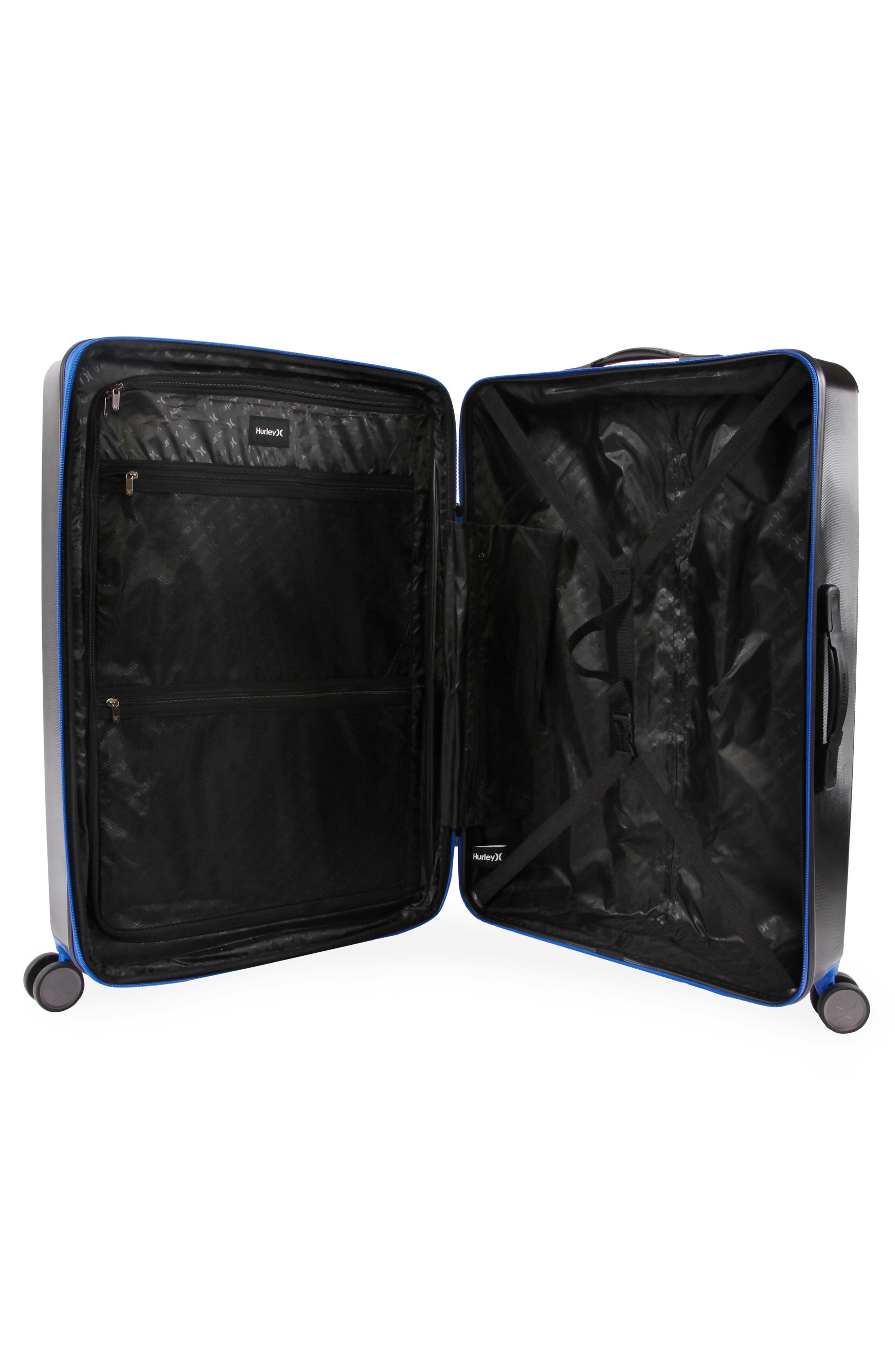 Hurley Wave 29" Hardshell Spinner Suitcase, Alternate, color, Black/ Blue