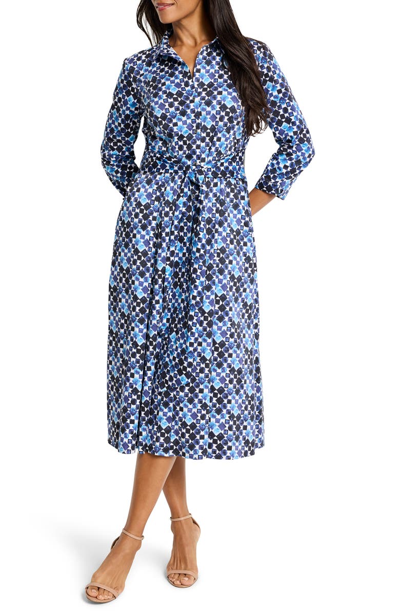 NIC+ZOE Baubles Midi Shirtdress, Main, color,