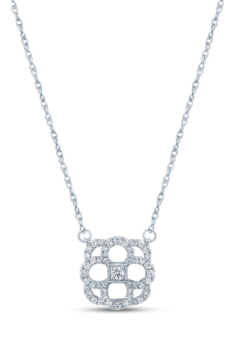 Diamond Medallion Pendant Necklace - 0.33ct., Main, color, WHITE
