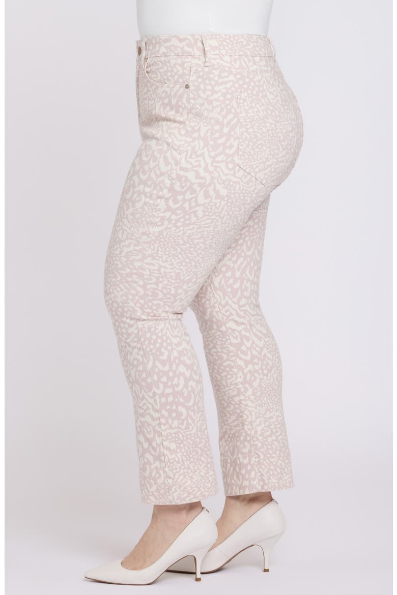 Billie Print High Waist Mini Bootcut Jeans, Alternate, color, SNOW LEOPARD