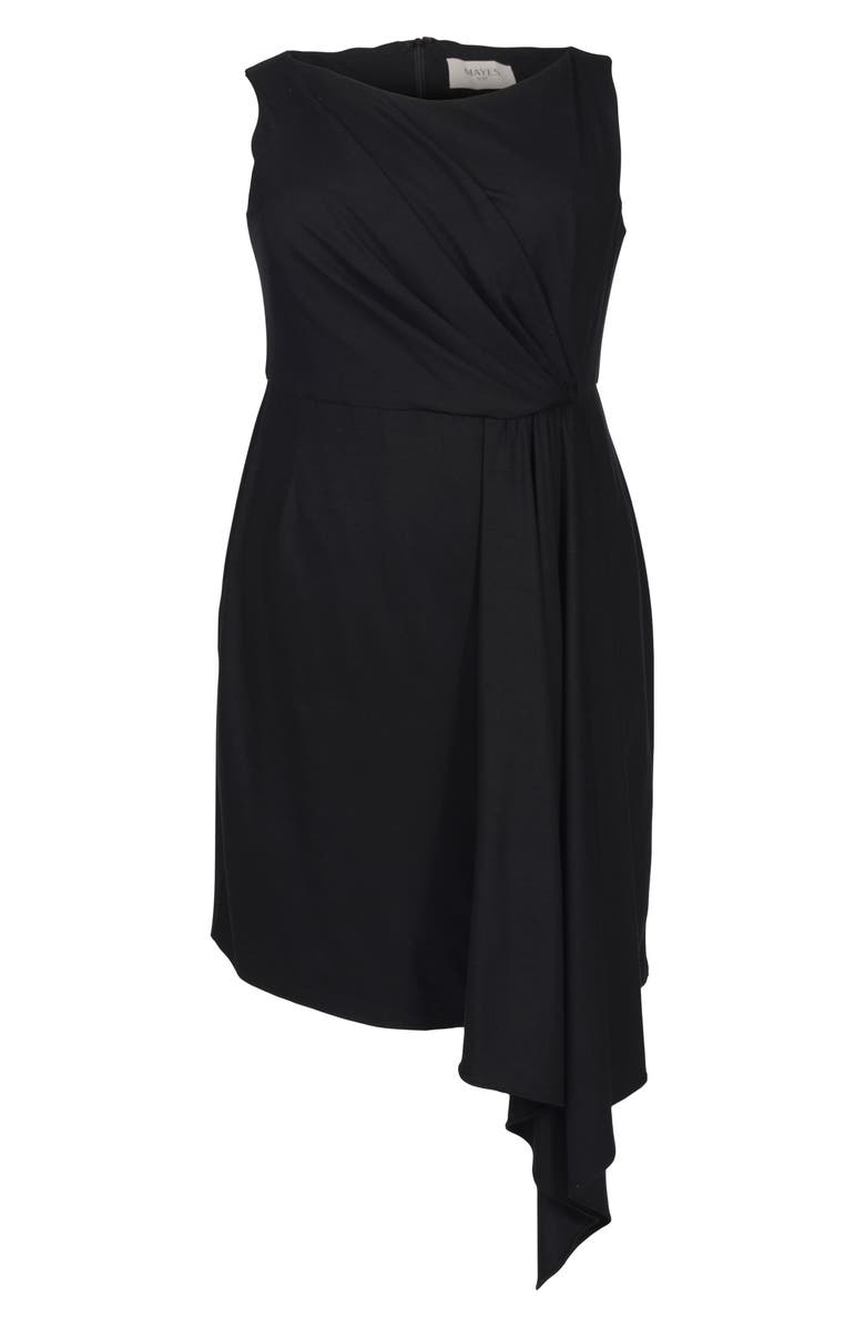 MAYES NYC Adele Draped Asymmetric Sheath Dress, Alternate, color, Black
