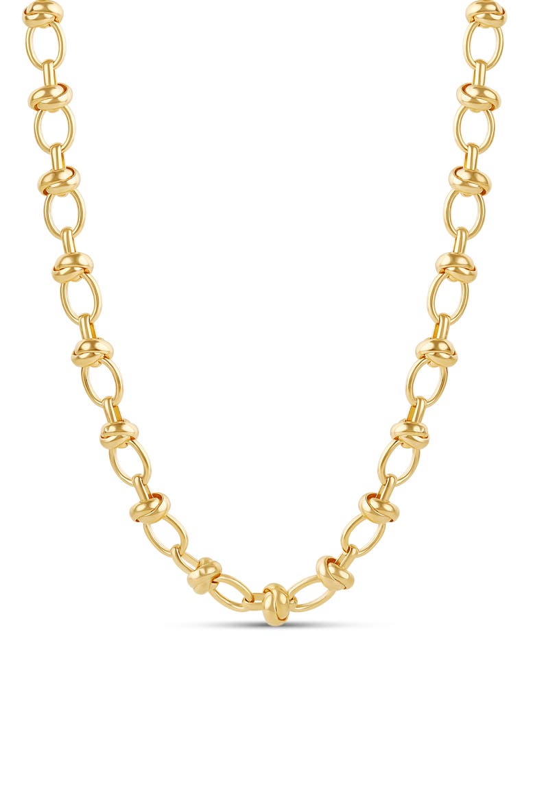 Oval Link Knotted Chain Necklace, Main, color, GOLD