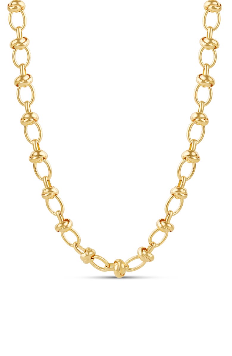 SHYMI Oval Link Knotted Chain Necklace, Main, color, Gold