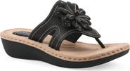 CLIFFS BY WHITE MOUNTAIN Cashlyn Floral Mini Wedge Sandal - Wide Width Available