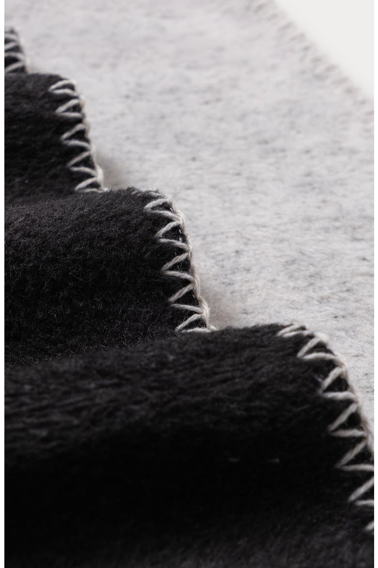Geo Border Throw Blanket, Alternate, color, BLACK