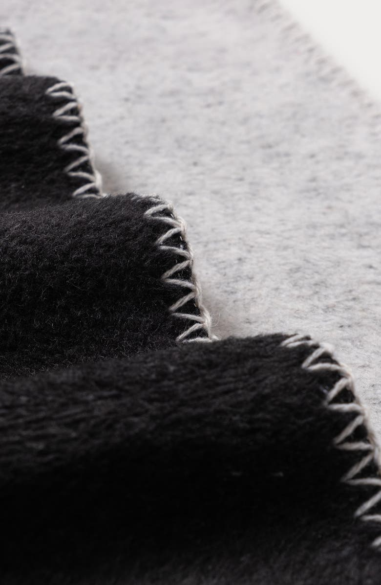 Brooks Brothers Geo Border Throw Blanket, Alternate, color, Black