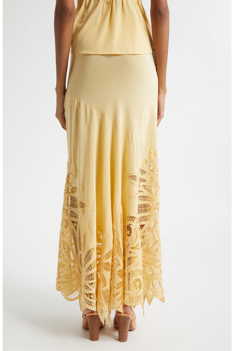 Oona Embroidered Silk Maxi Skirt, Alternate, color, DANDELION