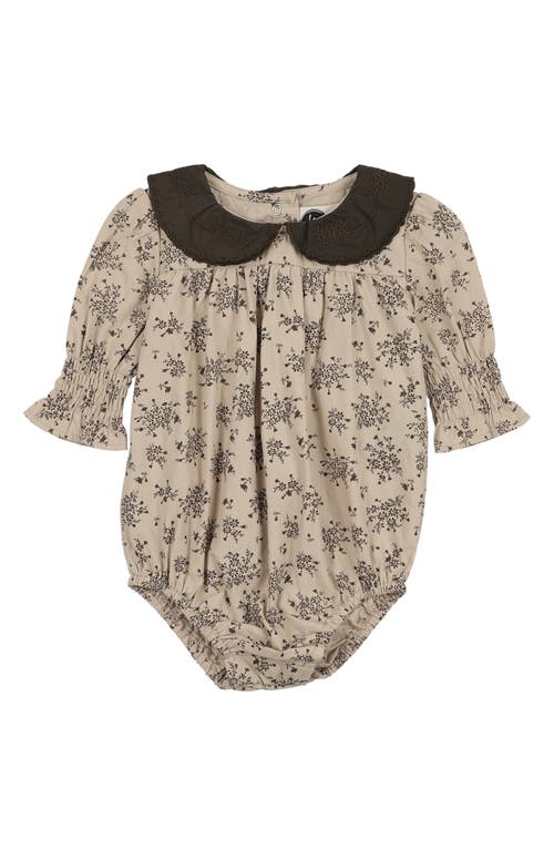 Maniere Manière Eyelet Smocked Bodysuit In Neutral