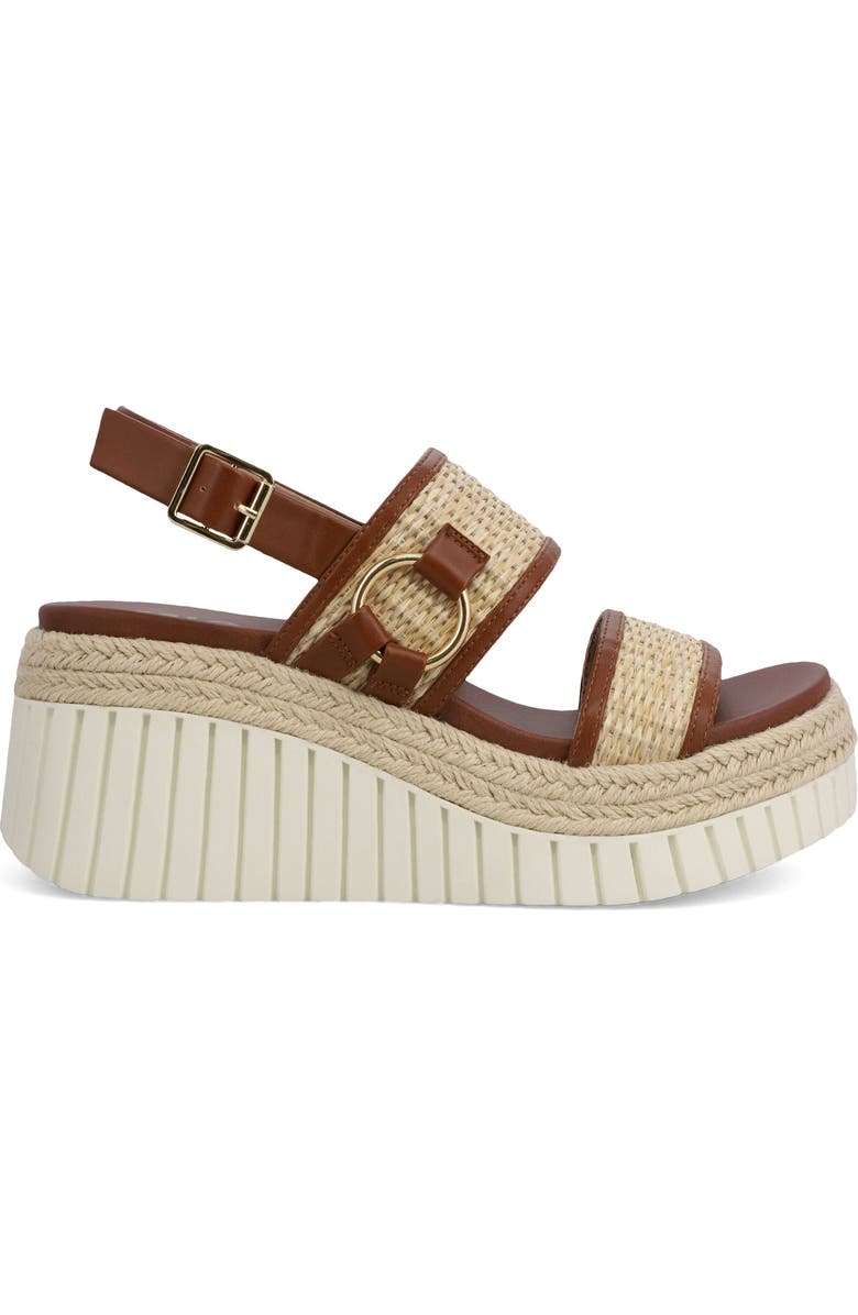 MIA Raffia Platform Slingback Sandal, Alternate, color, Natural/ Cognac
