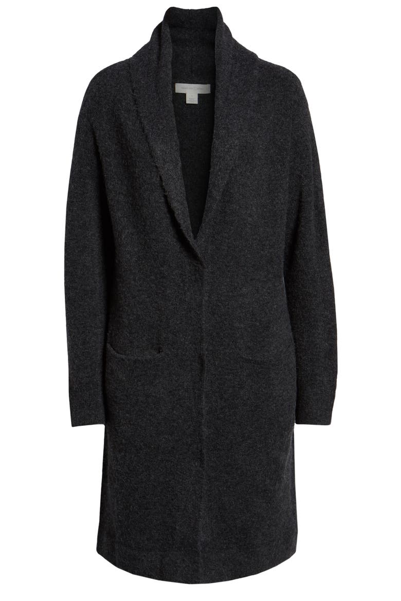 Belted Long Cardigan, Alternate, color, GREY DARK CHARCOAL HEATHER