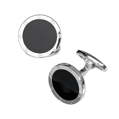 Rivet Etch Sterling Cufflinks