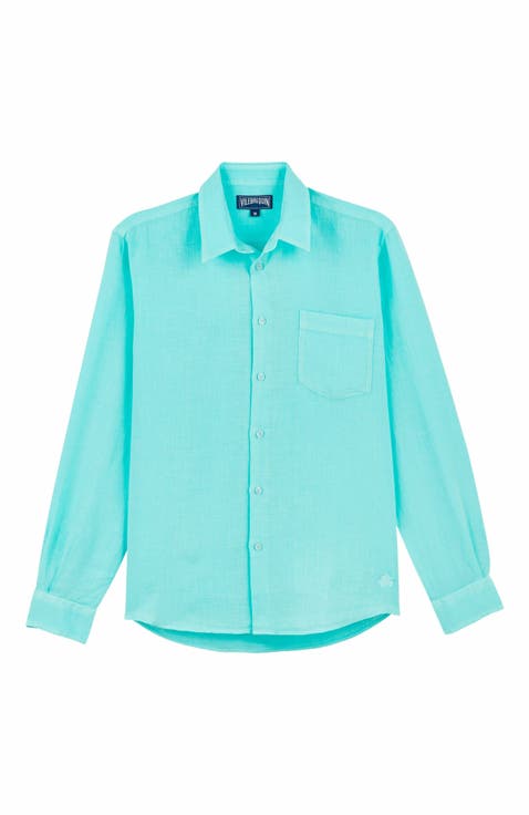 Men's Solid Linen Shirt