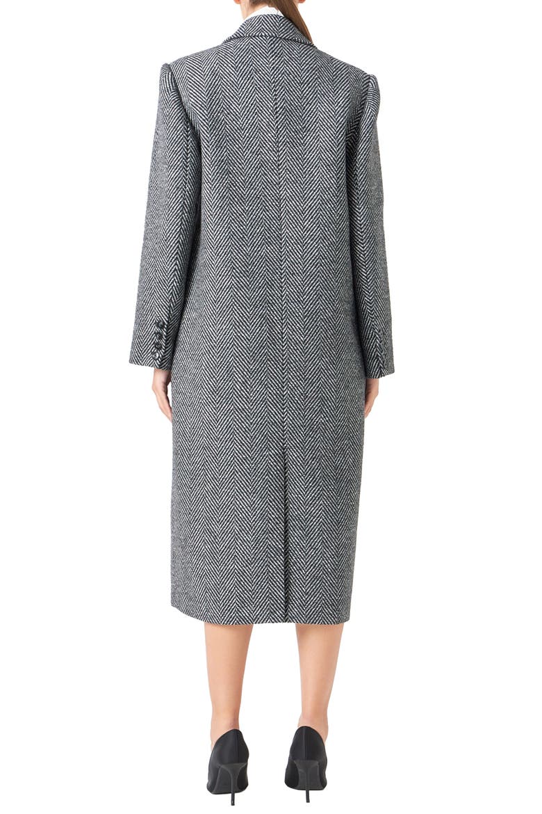 Herringbone Notch Lapel Blazer, Alternate, color, BLACK/ WHITE