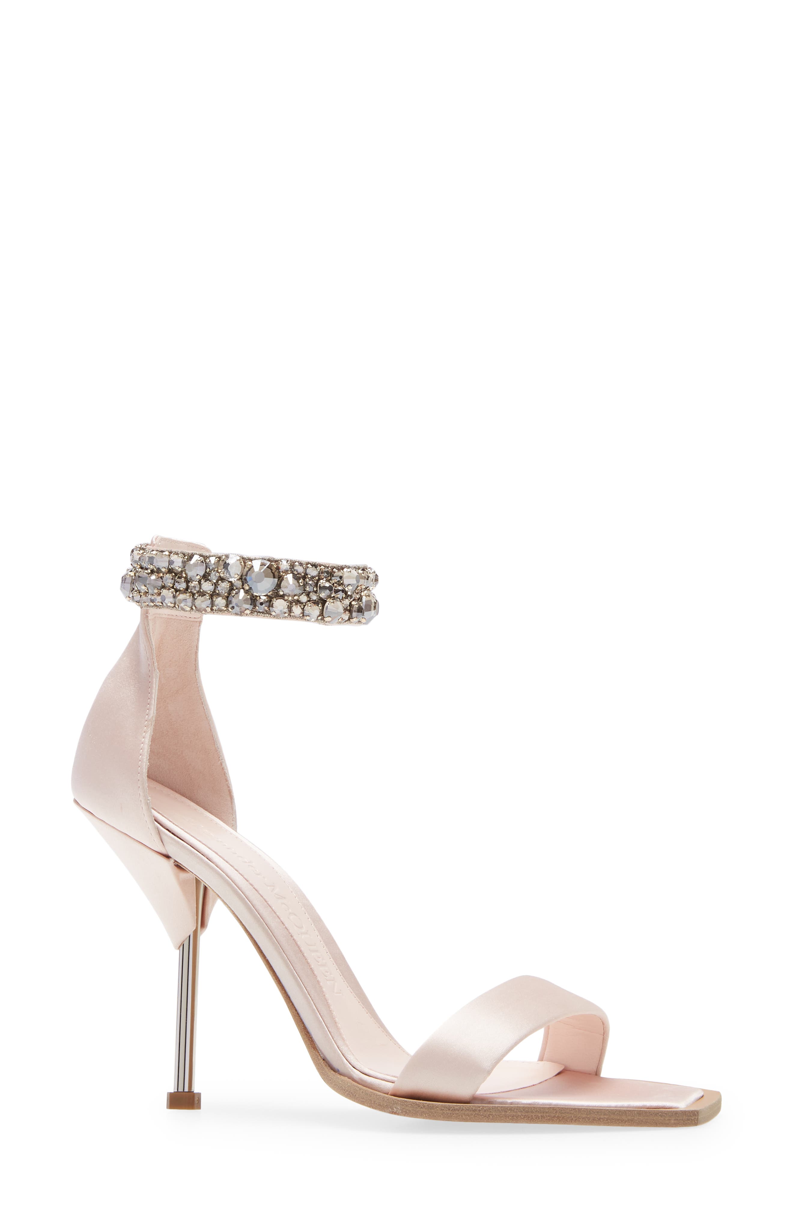 McQueen Crystal Strap Sandal, Alternate, color, 