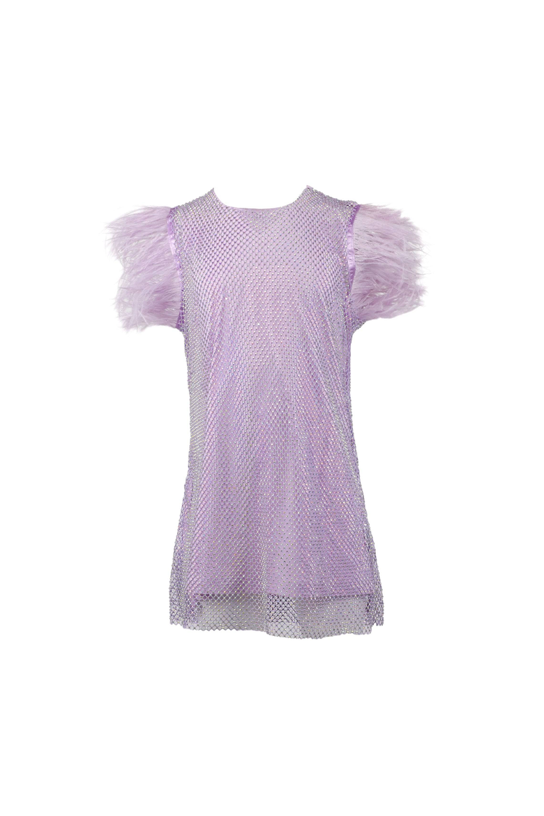 Crystal Feather Dress, Main, color, Lavender